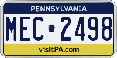 PA license plate MEC2498