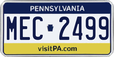 PA license plate MEC2499