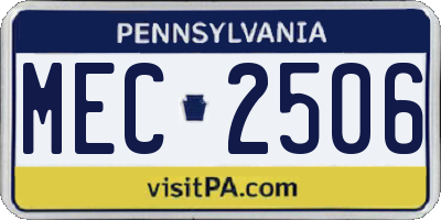PA license plate MEC2506