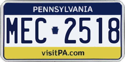 PA license plate MEC2518