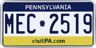 PA license plate MEC2519