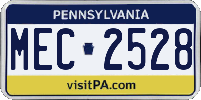 PA license plate MEC2528