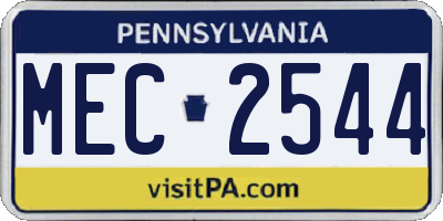 PA license plate MEC2544