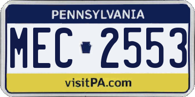 PA license plate MEC2553