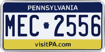 PA license plate MEC2556