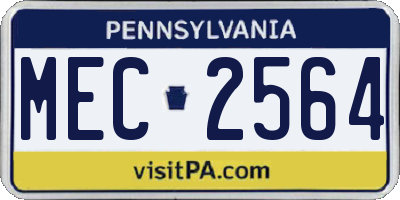 PA license plate MEC2564