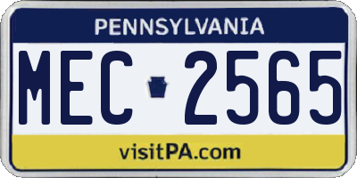 PA license plate MEC2565