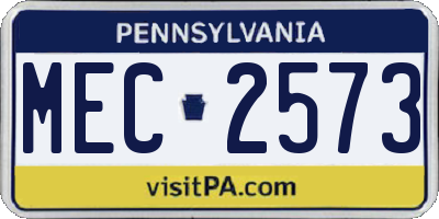 PA license plate MEC2573