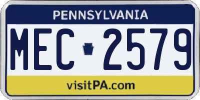 PA license plate MEC2579