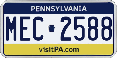 PA license plate MEC2588