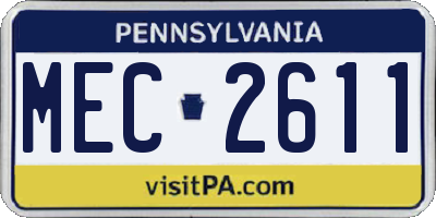 PA license plate MEC2611