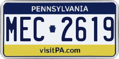 PA license plate MEC2619