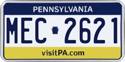 PA license plate MEC2621