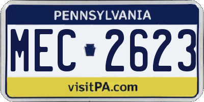 PA license plate MEC2623