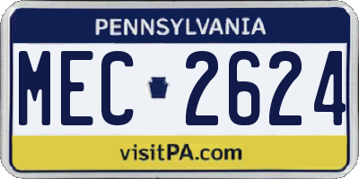 PA license plate MEC2624