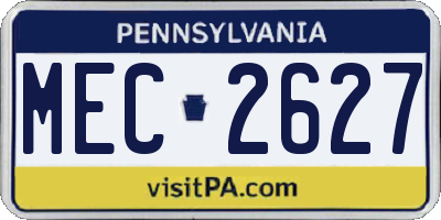 PA license plate MEC2627