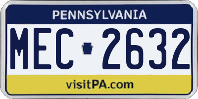 PA license plate MEC2632