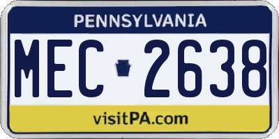 PA license plate MEC2638