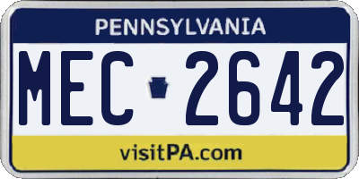 PA license plate MEC2642