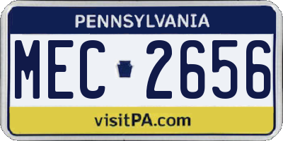PA license plate MEC2656