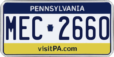 PA license plate MEC2660