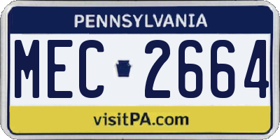 PA license plate MEC2664