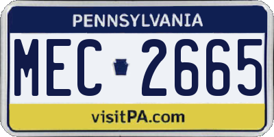 PA license plate MEC2665
