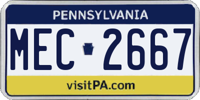 PA license plate MEC2667