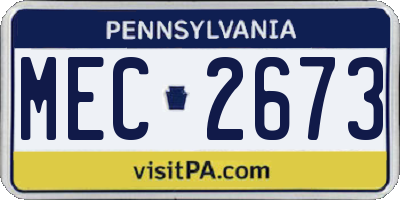 PA license plate MEC2673