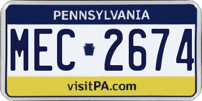PA license plate MEC2674