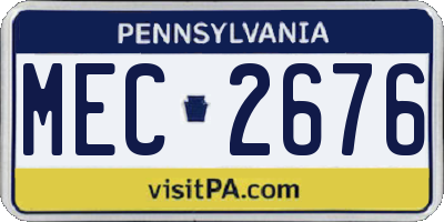 PA license plate MEC2676