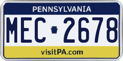 PA license plate MEC2678