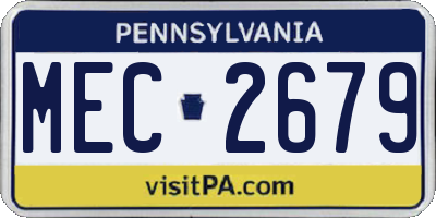 PA license plate MEC2679