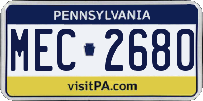 PA license plate MEC2680