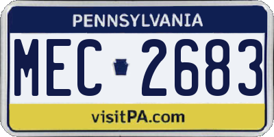 PA license plate MEC2683