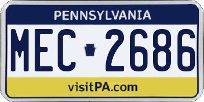 PA license plate MEC2686