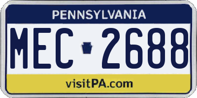 PA license plate MEC2688