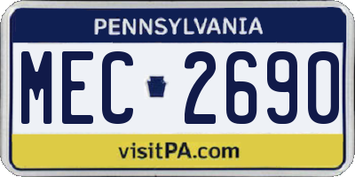 PA license plate MEC2690