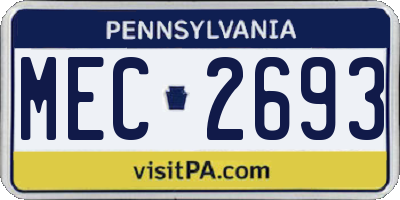 PA license plate MEC2693