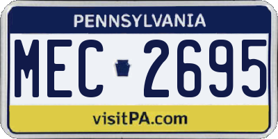 PA license plate MEC2695