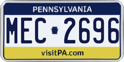 PA license plate MEC2696