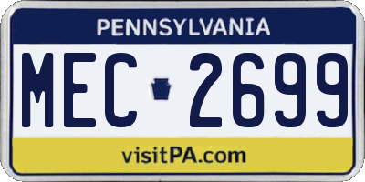 PA license plate MEC2699