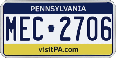 PA license plate MEC2706