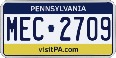 PA license plate MEC2709