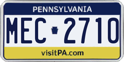 PA license plate MEC2710