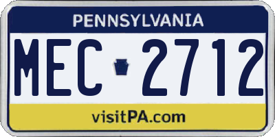 PA license plate MEC2712