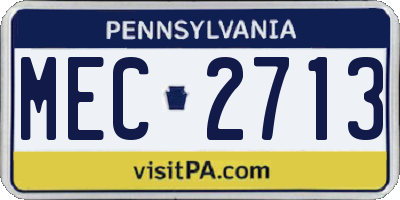 PA license plate MEC2713