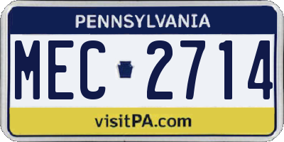PA license plate MEC2714