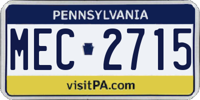 PA license plate MEC2715