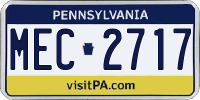 PA license plate MEC2717